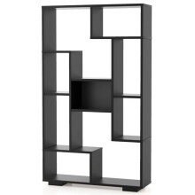 Bibliothèque géométrique moderne 70 x 20 x 120 cm avec 11 étagères ouvertes et design