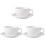 3Sets White Ceramic Tea Cup Saucer Set Stylish for Home 2