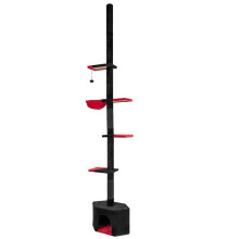 Árvore para gatos gótica ajustável 245-300 cm com 5 níveis adequada para pequenos espaços
