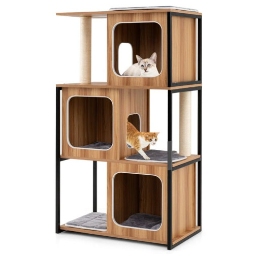 Torre per gatti moderna con più livelli 75 x 45 x 133 cm comfort e