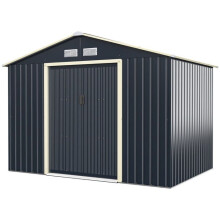 Cobertizo de jardín 277 x 191 x 202 cm con 4 orificios de ventilación y puerta corredera