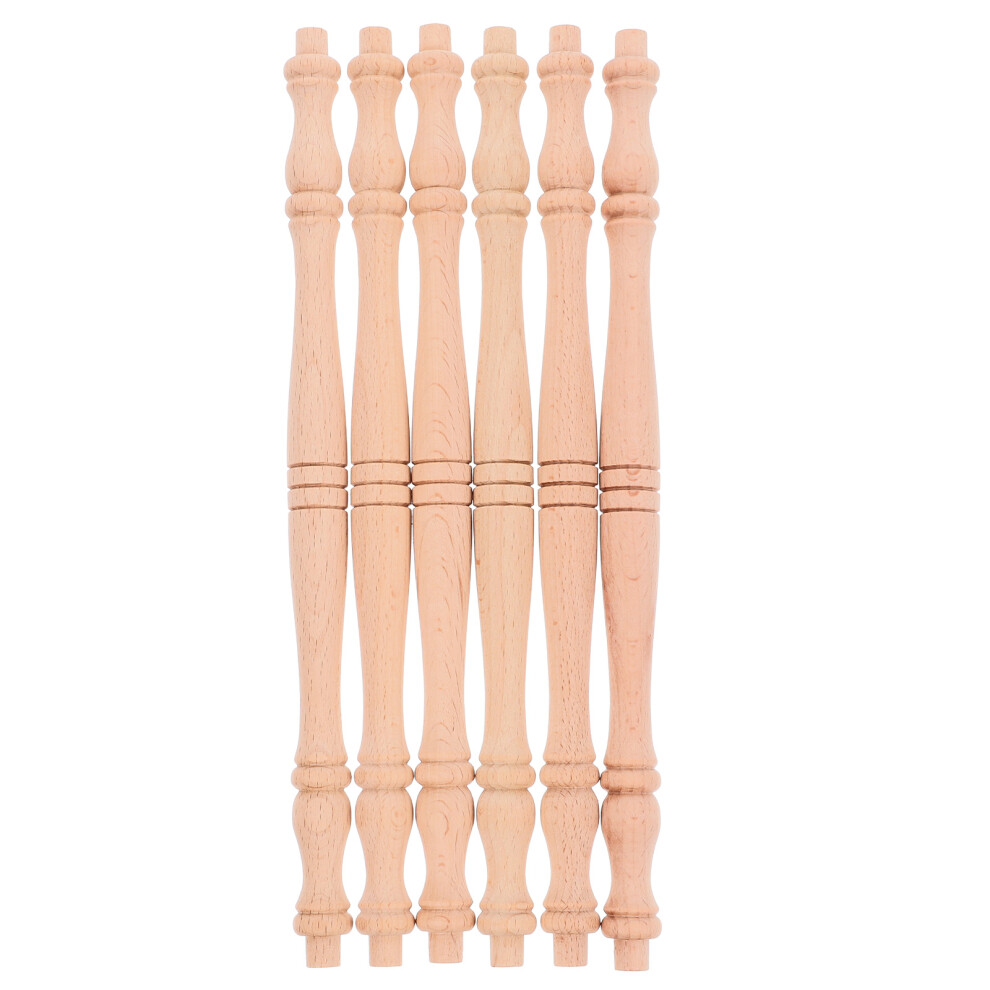 24Pcs Wooden Spindles Khaki Unfinished For Staircase Railing And Diy 3621955984688