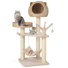 Árvore para gatos 49,5 x 49,5 x 121 cm multifuncional 5 níveis ambiente aconchegante