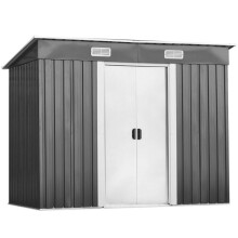 Capanno da giardino in acciaio zincato 238 x 131 x 181 cm grande capacità anti-ruggine