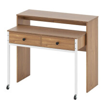 Escritorio retráctil multifuncional 100 x 63 x 88 cm ahorro de espacio 2 cajones diseño