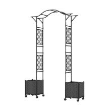 Arche de jardin 2 en 1 avec jardinières 208 x 40 x 250 cm système