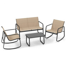 Set di 4 mobili da giardino con sedie a dondolo ergonomiche 72 x 61 x