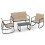 Conjunto de 4 móveis de jardim com cadeiras de balanço ergonômicas 72 x 61 x 1