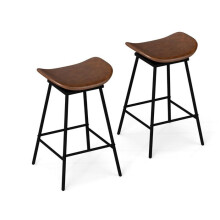 Conjunto de 2 bancos de bar giratórios altos 43 x 45 x 71,5 cm com