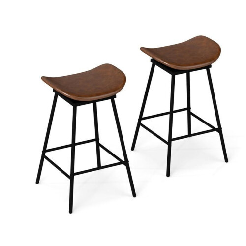 Conjunto de 2 bancos de bar giratórios altos 43 x 45 x 71,5 cm com