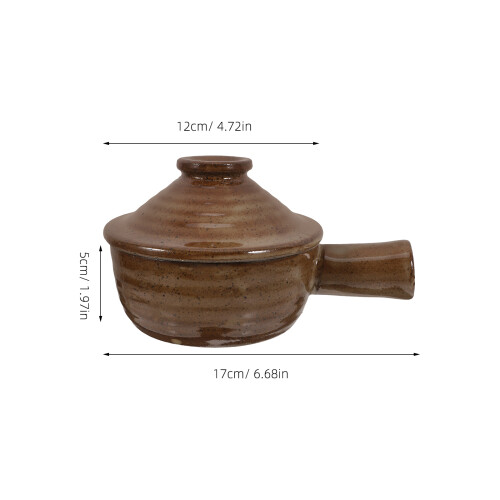 3Pcs Practical Light Brown Ceramic Cooking Pot for Soup and Rice 1