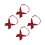 4Pcs Red Stylish Polyester Bow Tie Brooches for Uniform Cosplay Events 8