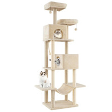 Árvore para gatos 91,5 x 59 x 205 cm multi-níveis com condos e poleiros acolchoados