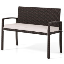 Sofá de exterior 56 x 110 x 84 cm 360 kg de carga almofadas removíveis acabamento