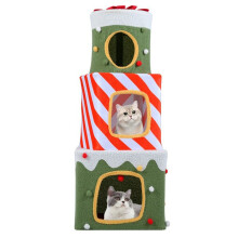 Árvore de gato de Natal design 49 x 49 x 120 cm 3 condos esconderijos
