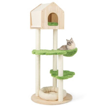 Árvore para gatos 60 x 60 x 139 cm espaço multi-níveis com rede confortável estilo