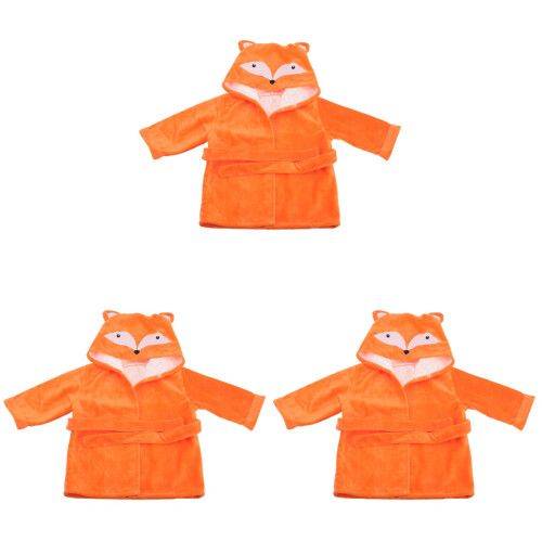 3Pcs Toddler Bathrobe Towel Shower Drying Cape Set 1