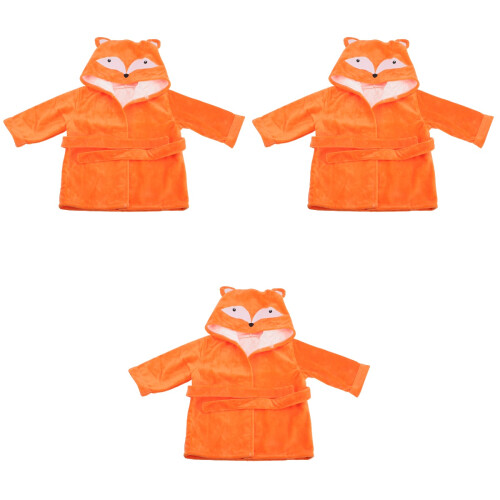 3Pcs Toddler Bathrobe Towel Shower Drying Cape Set 2