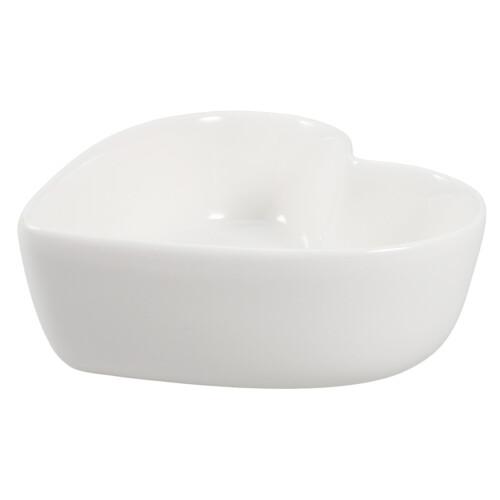 2Pcs White Heart Shape Candy Bowl Ceramic Seasoning Dish for Parties 1