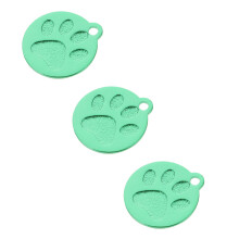 6Pcs Green Aluminum Pet Collar Pendants Custom Dog Tags