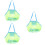 3Pcs Durable Kids Toy Storage Bags Light Green Multi-Function Mesh 7