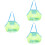 3Pcs Durable Kids Toy Storage Bags Light Green Multi-Function Mesh 6