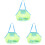 3Pcs Durable Kids Toy Storage Bags Light Green Multi-Function Mesh 2