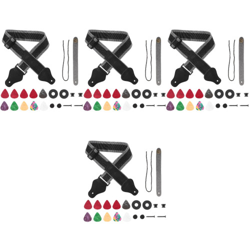 4Sets Universal Guitar Strap with Picks and Washable Durable Material 2