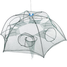 2Pcs Lightweight Auto Folding Fishing Net Green Mesh Trap for Crawfish