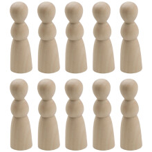 50Pcs Khaki Wooden Peg Dolls DIY Painting Unfinished Dolls