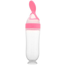 3Pcs Pink Silicone Feeding Utensils for Baby with Suction Base Design