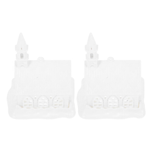 4Pcs Unpainted White House Ornaments for DIY Projects 2