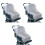 3Pcs Folding Baby Stroller Net White Full Cover Breathable 3