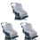 3Pcs Folding Baby Stroller Net White Full Cover Breathable 2