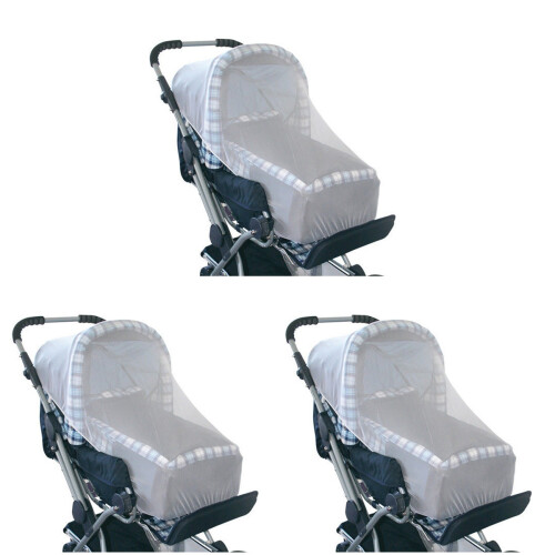 3Pcs Folding Baby Stroller Net White Full Cover Breathable 1