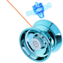 2Sets Blue Alloy Yo-Yos for Beginner Smooth Fast Rotation Outdoor Toy