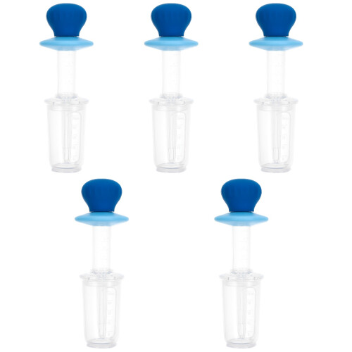 5Pcs Infant Juice Container Blue Pumping Feeder Baby Storage Squeezer 2