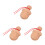 3Pcs Durable Wood Plaything Beige Miniature Decor 4