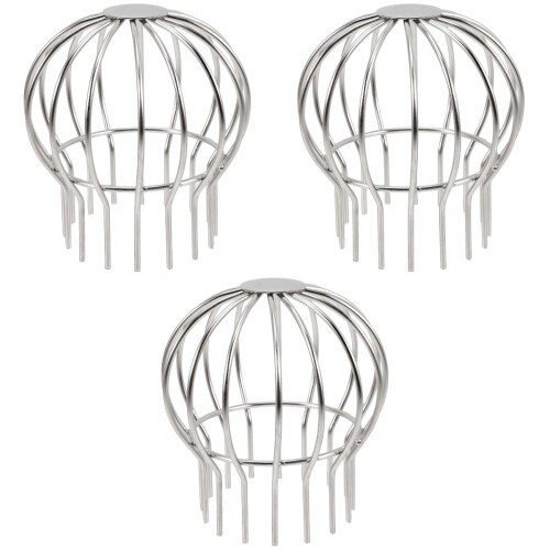3Pcs Stainless Steel Gutter Strainer Roof Drain Filter Covers Silver 2
