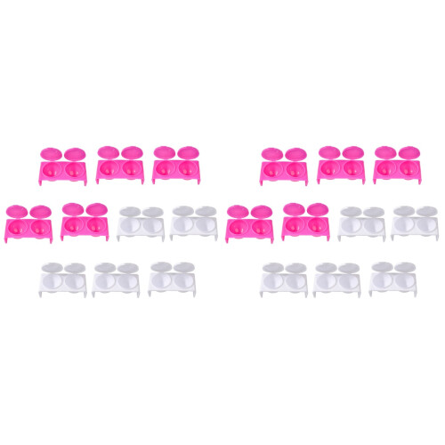 20Pcs Double Hole Nail Art Cups Assorted Color Safe Manicure Tools 1
