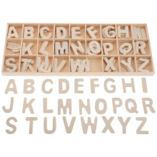 3Sets Blank Wood Letters DIY Painting Beige Alphabet for Montessori