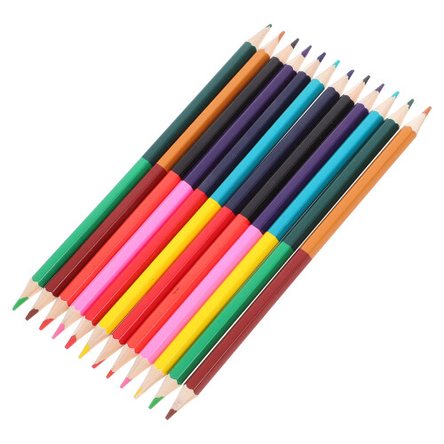 60Pcs Beginner Wood Colored Pencils Double-Ended Oil-Based Assorted 1