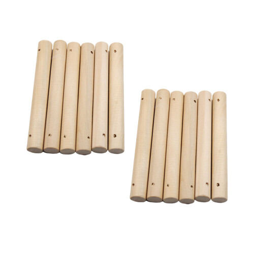 50Pcs Solid Wooden Round Rods Beige Durable Craft Sticks for DIY Art