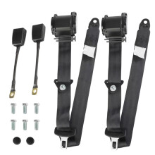 2PCS 3Point  Belts Universal Retractable Adjustable Belts for  Cart UTV Minivan RV Truck (Black)