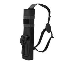 Archery Quiver Adjustable Back Arrow Bag with Tactical Webbing for Hunting and Shooting Training Black