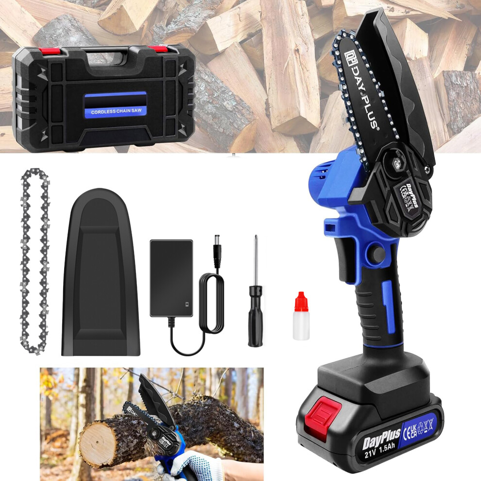 Youseahome ( 6" Chainsaw+2Xbatteries) Brushless Chain Saws For Cutting Trees Battery Chainsaw For Garden Courtyard Pruning Wood Cutting