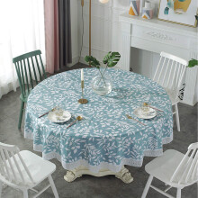 Waterproof PVC Round Tablecloth 137cm Scratch Resistant Easy Wipe Clean for Dining or Garden