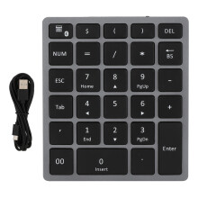 Rechargeable Numeric Keypad Wireless Number Pads Bluetooth 28 Keys Number Pad For Laptop Mute Keys Plug And Play Touch Comfortable Ergonomic Design