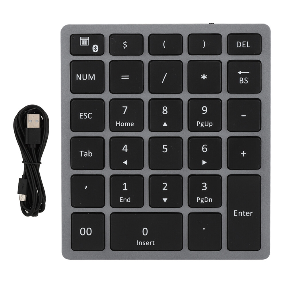 Wireless Number Pad Bluetooth Numeric Keypad Portable Number Pads For Financial Accounting Mute Keys Plug And Play Multi Compatibility Rechargeable 9358999045450