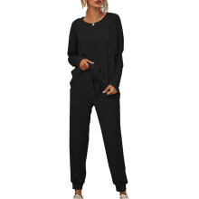 Pantaloni de pijama din fleece pentru femei, seturi de pijamale pentru femei cu design cu șnur, croială versatilă, respirabilă, set de pijamale